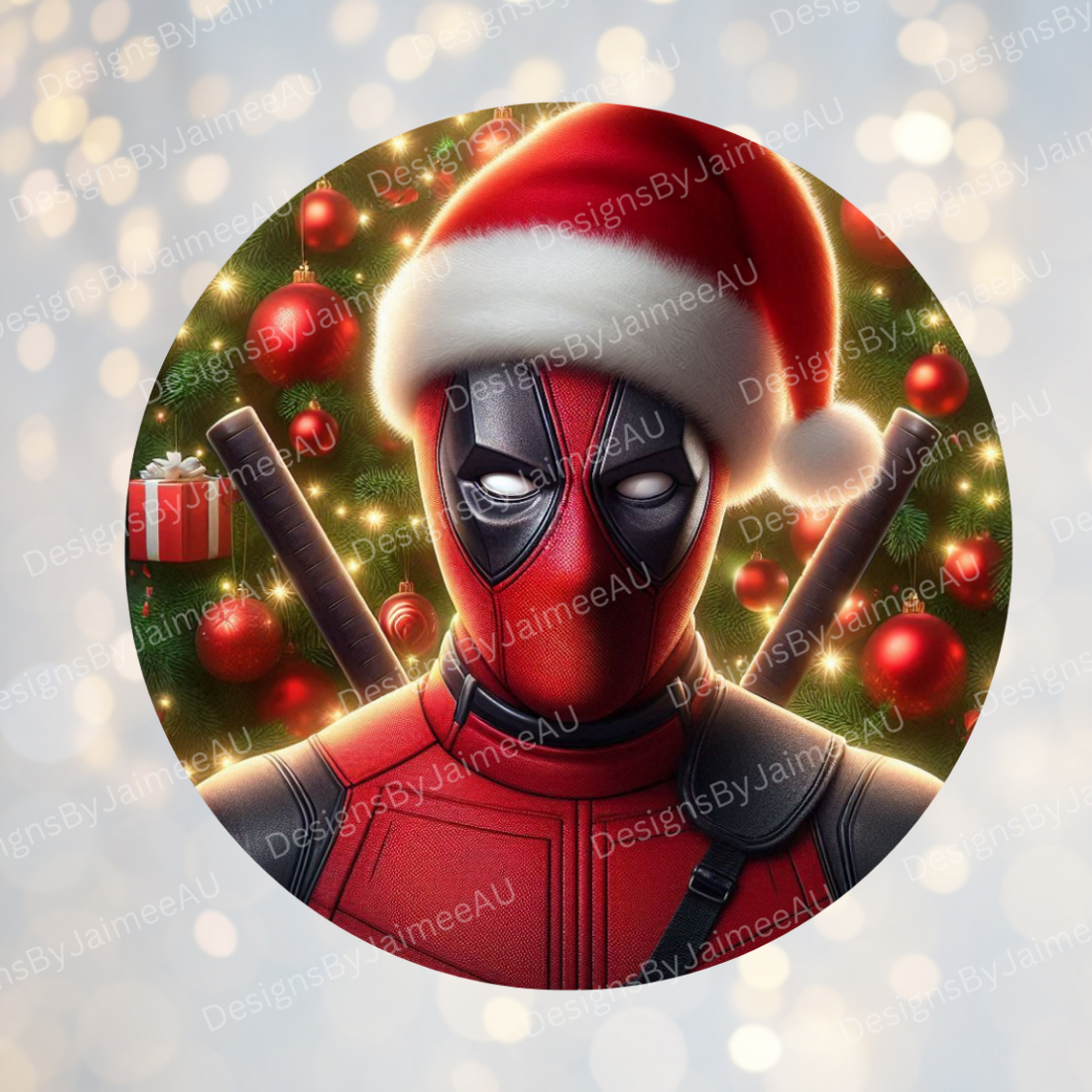 Christmas Deadpool #2 Digital Sublimation Ornament Design