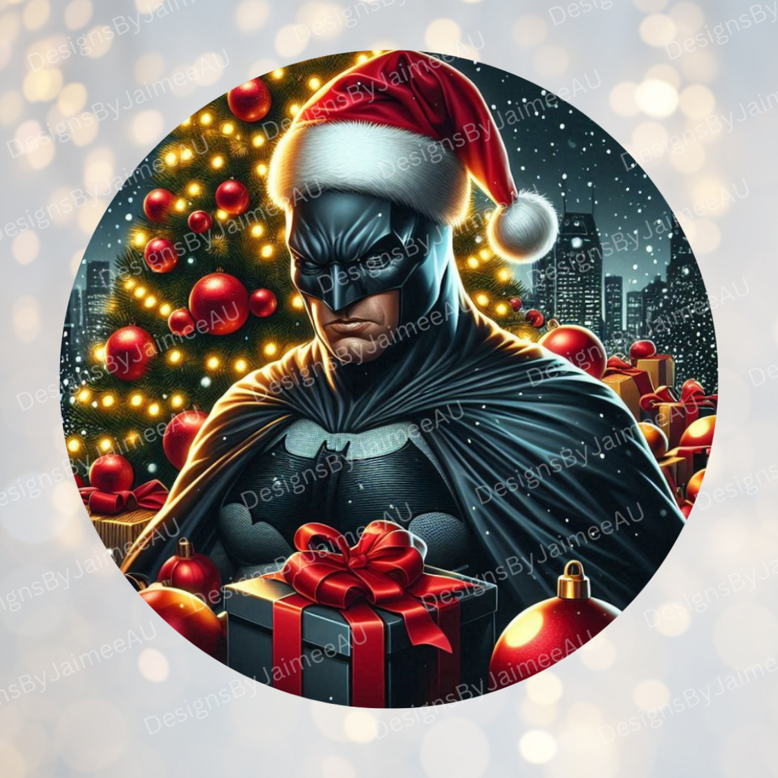 Christmas Batman Digital Sublimation Ornament Design