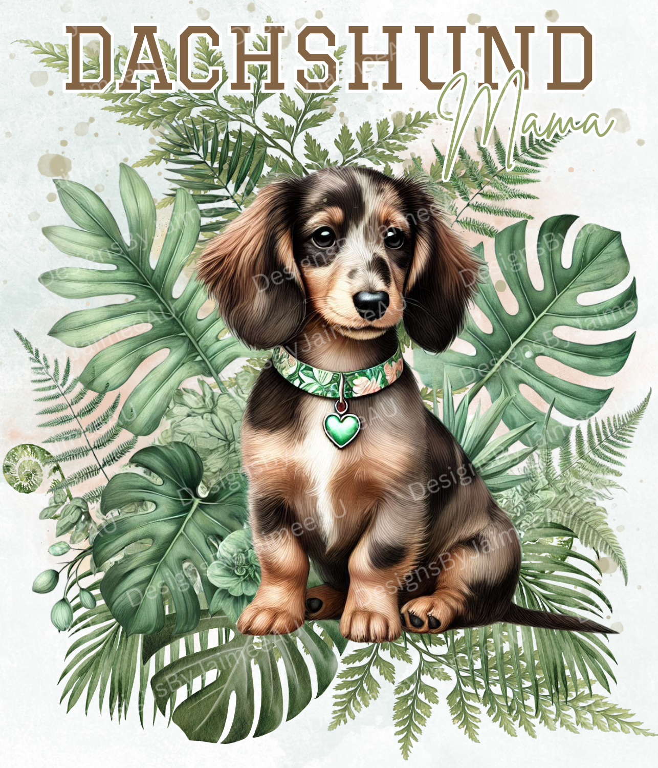 Dachshund Mama - Tropical Earthy - Digital Sublimation Led Light Design