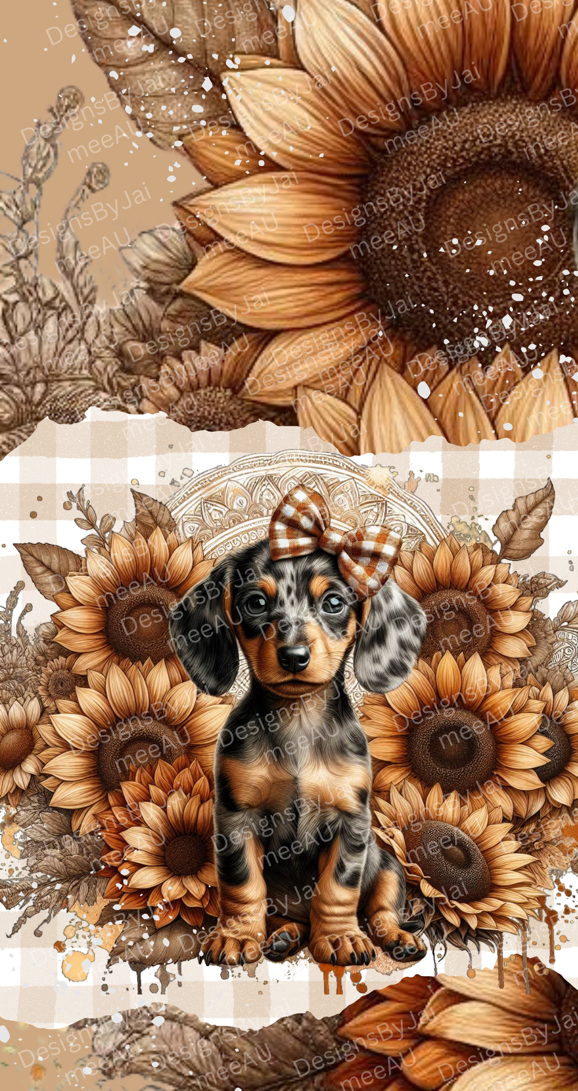 Autumn Browns Dachshund Digital Phone Case Design