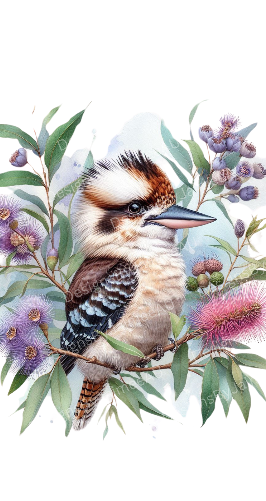 Kookaburra and Australian Natives #7 Digital Phone Case Design