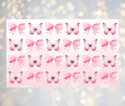 Butterflies and Bows - Digital 12oz Kids Sublimation Tumbler Wrap