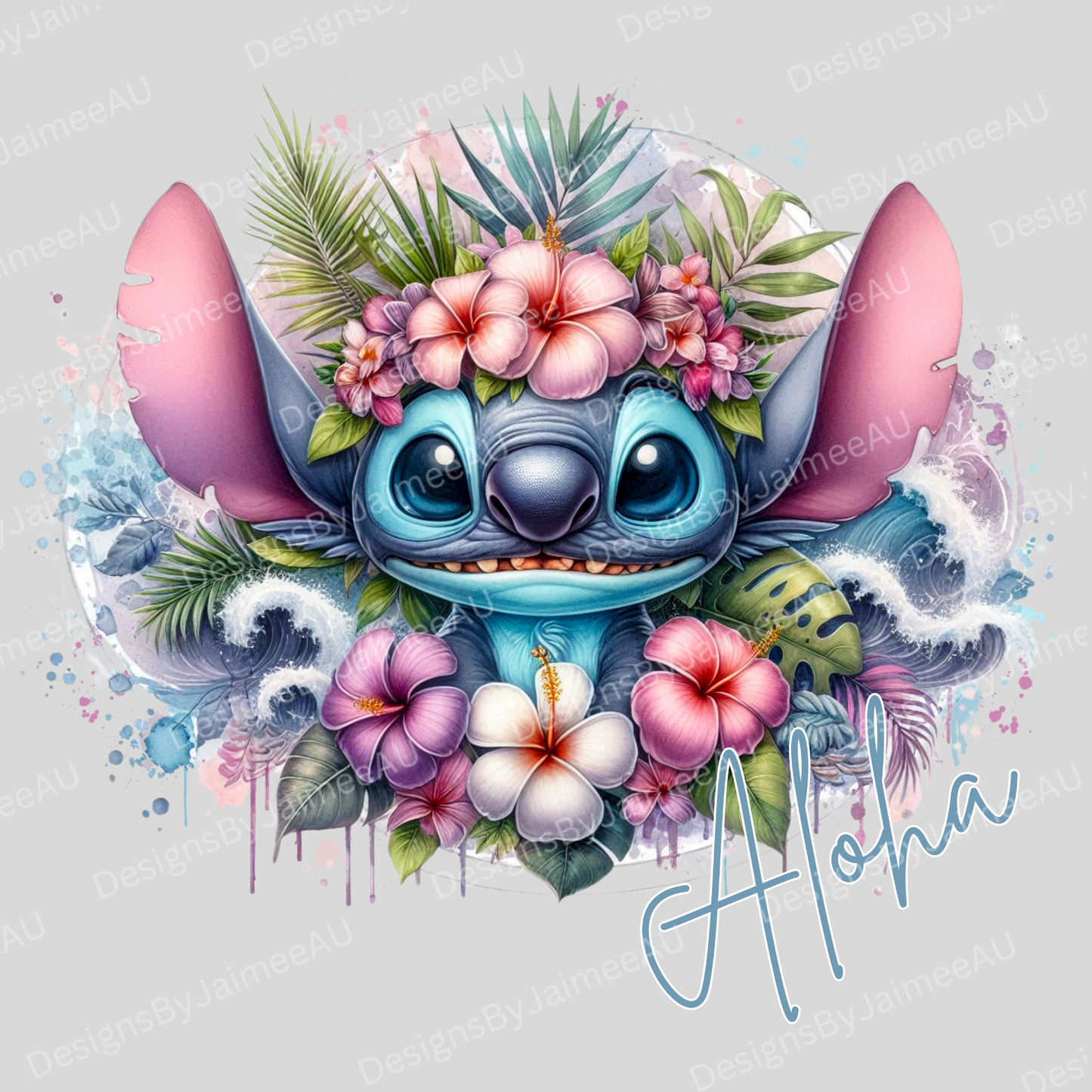 Aloha Stitch Digital DTF Transfer PNG Image
