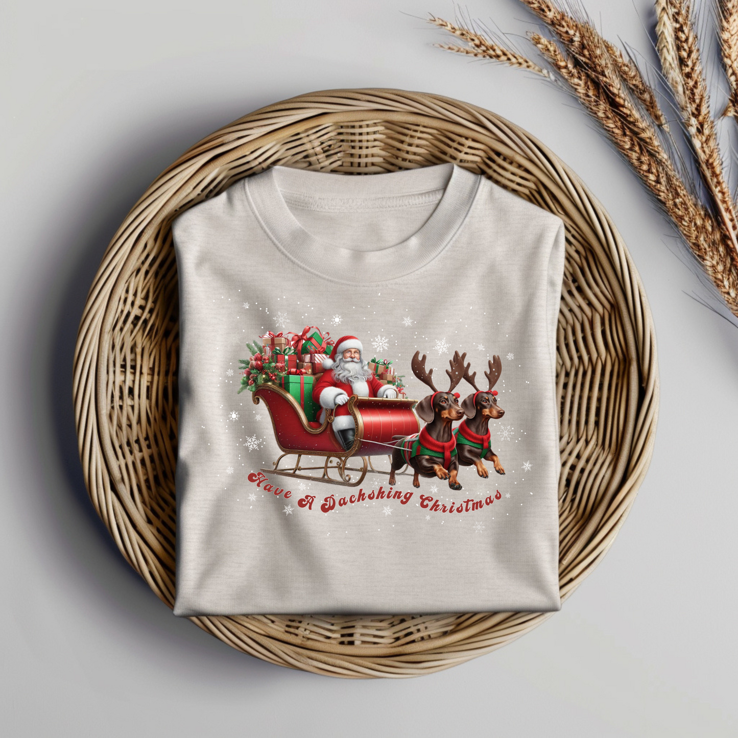 "Have A Dachshing Christmas" Digital DTF Transfer PNG Image