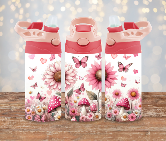 Cute Mushrooms and Butterflies - Digital 12oz Kids Sublimation Tumbler Wrap