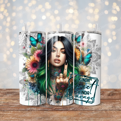 Sweet But Savage Digital Download 20oz Sublimation Tumbler Wrap