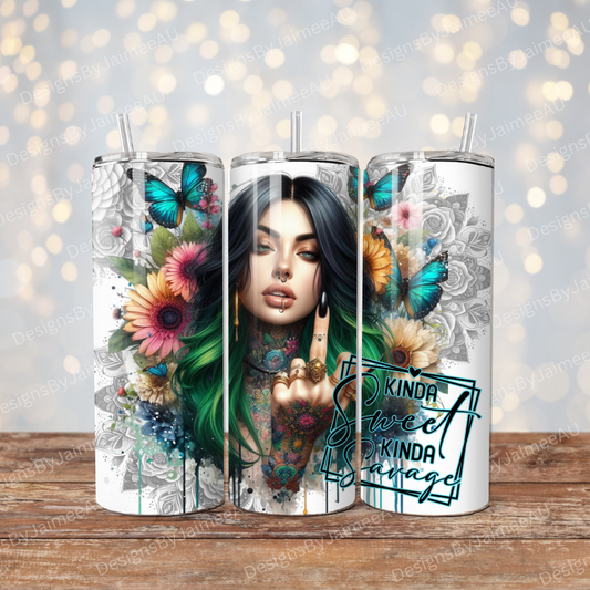 Sweet But Savage Digital Download 20oz Sublimation Tumbler Wrap