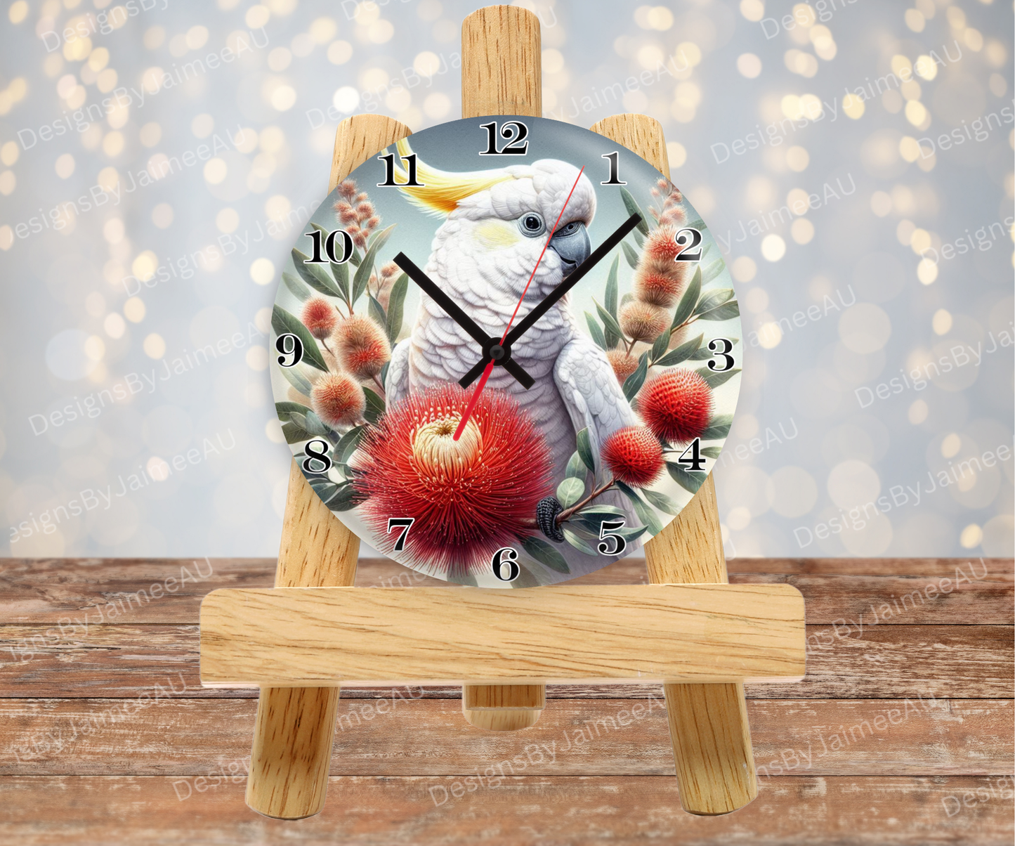 Cockatoo and Aussie Native #7 Digital Sublimation Clock Design