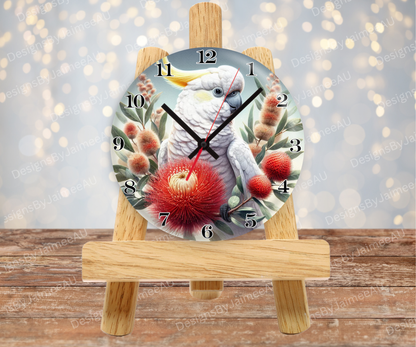 Cockatoo and Aussie Native #7 Digital Sublimation Clock Design