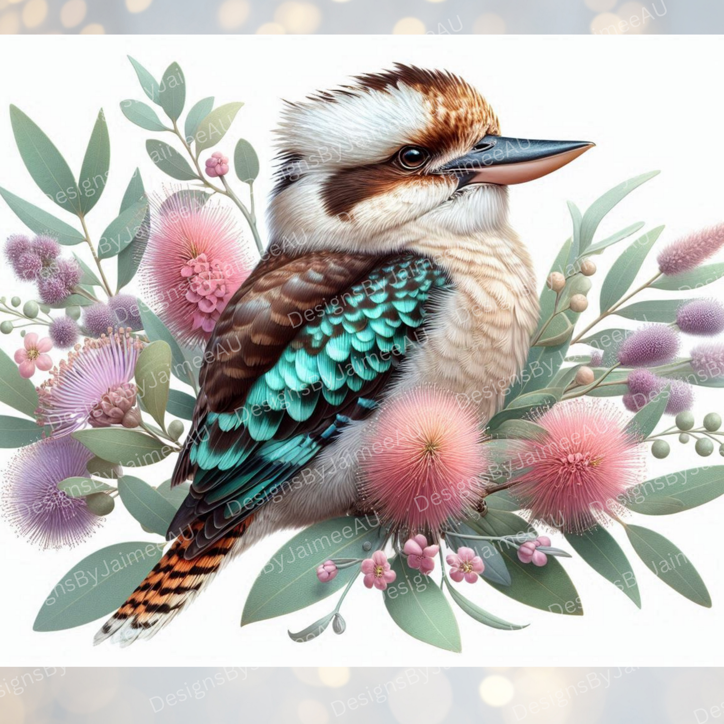 Pastel Pinks and Purples Kookaburra #2 Digital 20oz Sublimation Tumbler Wrap