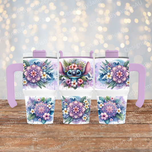 Tropical Stitch 2- Digital 20oz Tumbler with Handle Wrap Design