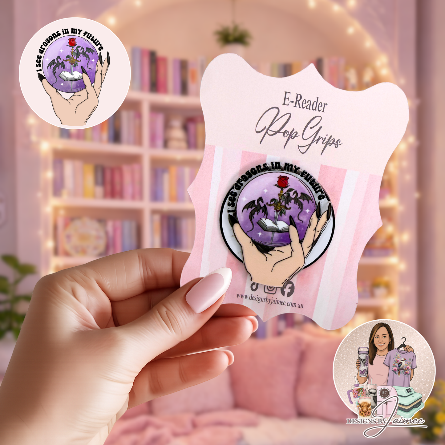 I See Dragons In My Future | E-Reader Magnetic Grip | Interchangeable Bookish Accessory