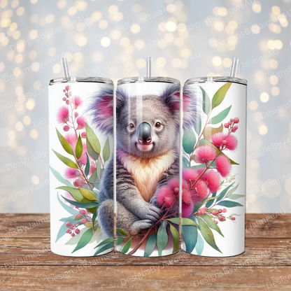 Watercolour Koala Digital 20oz Sublimation Tumbler Wrap