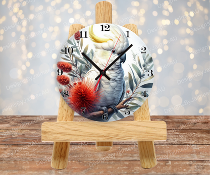 Cockatoo and Aussie Native #8 Digital Sublimation Clock Design
