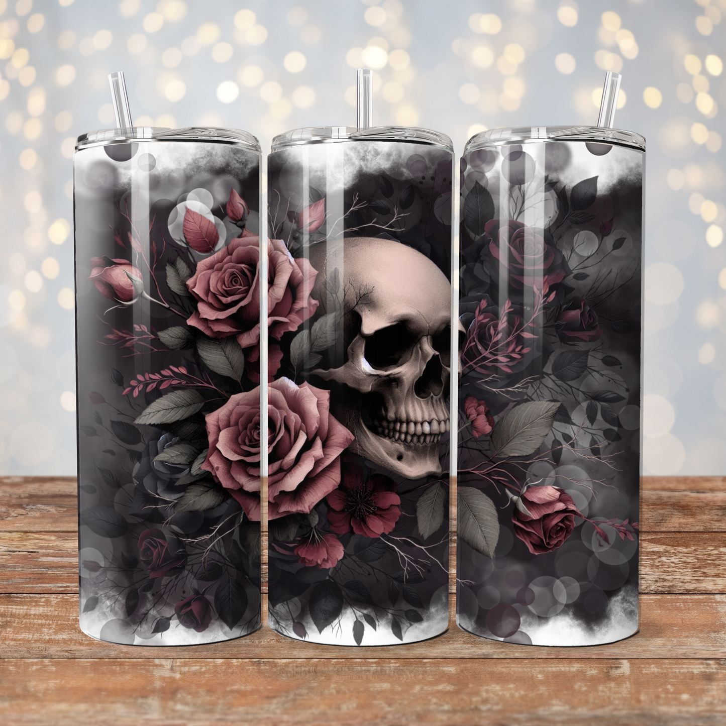 Dark Romance Gothic Skull - Digital 20oz Sublimation Tumbler Wrap