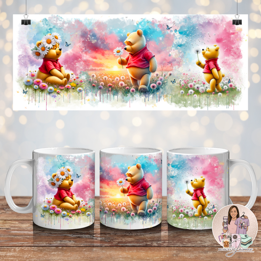 Wildflower Dreaming - Winnie The Pooh - Digital 11oz Sublimation Coffee Mug Design