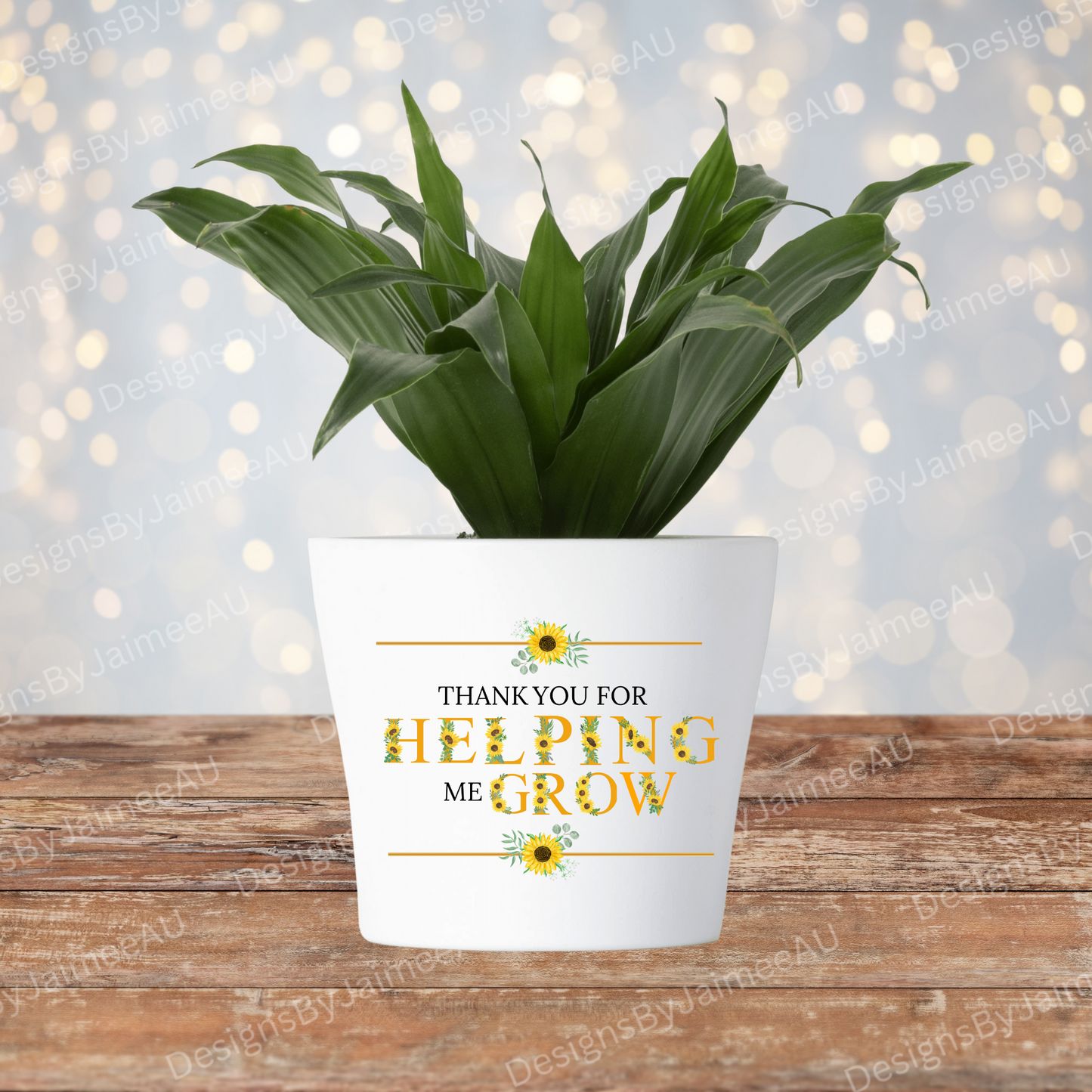 Thanks For Helping Me Grow -Sunflower Teacher Design - Digital Pot Plant UV DTF/Sticker/Decal (Copy)