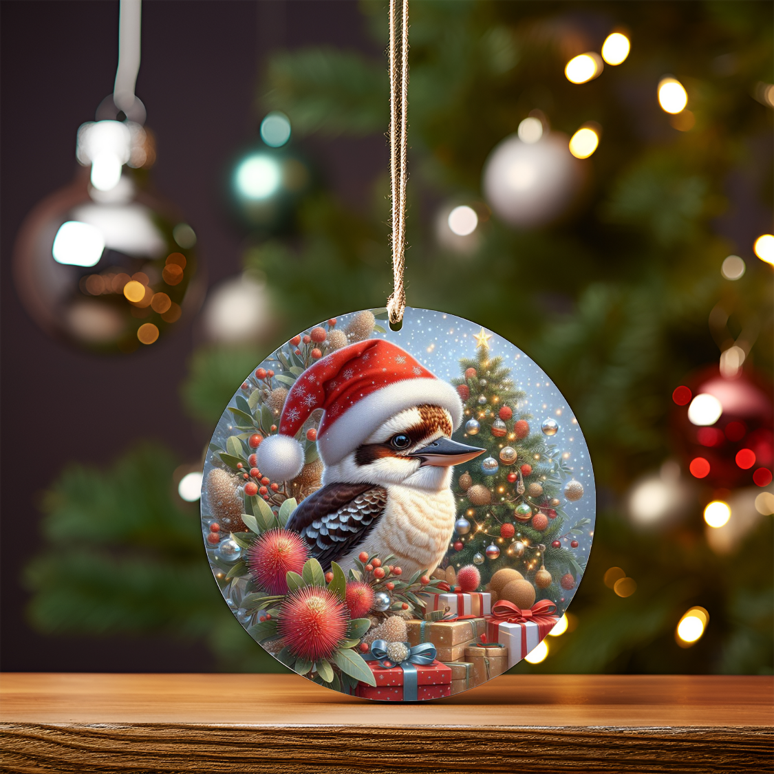 Christmas Kookaburra #3 Digital Sublimation Ornament Design