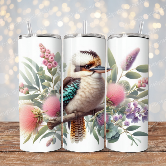 Pastel Pinks and Purples Kookaburra #3 Digital 20oz Sublimation Tumbler Wrap