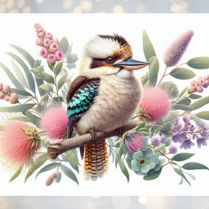 Pastel Pinks and Purples Kookaburra #3 Digital 20oz Sublimation Tumbler Wrap
