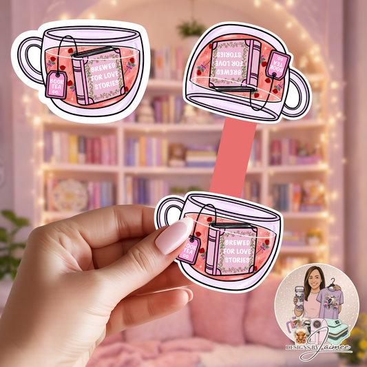 Brewed For Love Stories | Magnetic Bookmark | Handmade Bookish Accessory