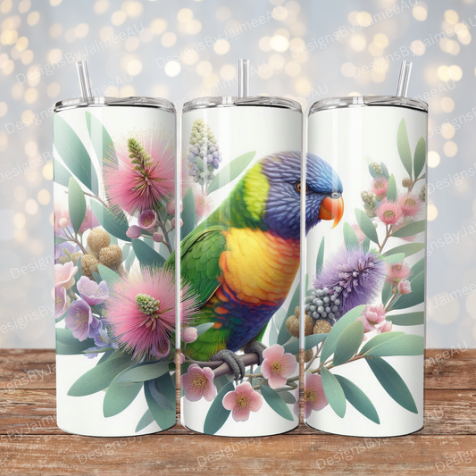 Pastel Natives Lorikeet #1 Digital 20oz Sublimation Tumbler Wrap