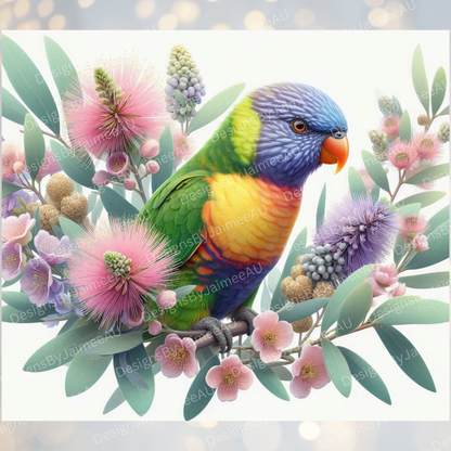 Pastel Natives Lorikeet #1 Digital 20oz Sublimation Tumbler Wrap