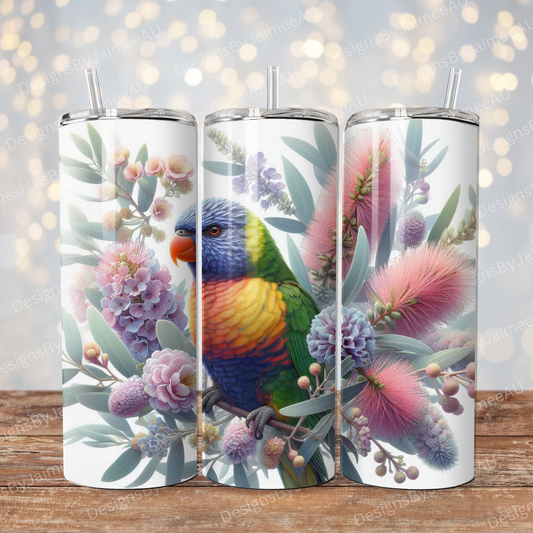 Pastel Natives Lorikeet #2 Digital 20oz Sublimation Tumbler Wrap