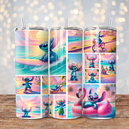 Summer Days Stitch Digital 20oz Sublimation Tumbler Wrap