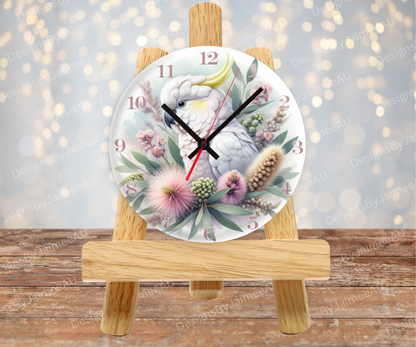Cockatoo and Aussie Native #6 Digital Sublimation Clock Design
