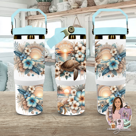 Neutral Turtles #1 - Boho Coastal Collection - Digital 30oz Sublimation Tumbler Wrap