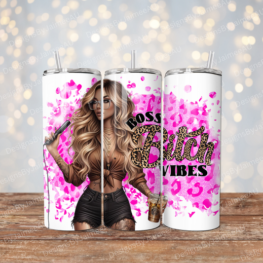 Boss Bitch Vibes - Hairdresser Edition Digital 20oz Sublimation Tumbler Wrap