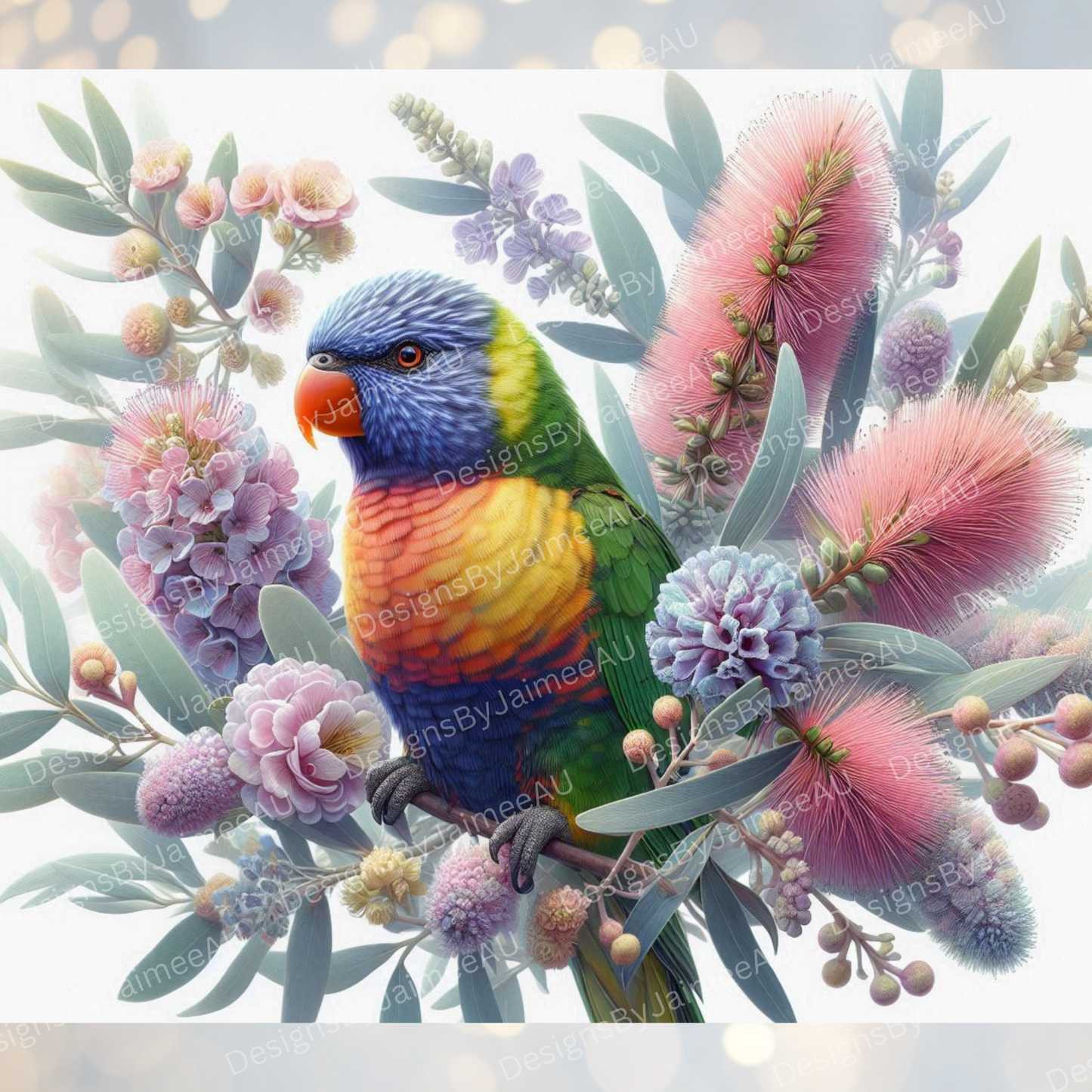 Pastel Natives Lorikeet #2 Digital 20oz Sublimation Tumbler Wrap