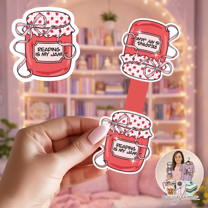 Reading Is My Jam | Magnetic Bookmark | Handmade Bookish Accessory