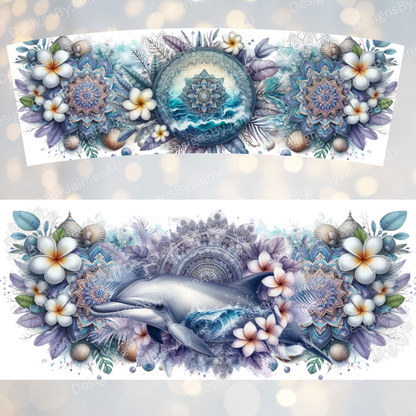 Pastel Watercolour Tropical Dolphin #2 - Digital 30oz Sublimation Tumbler Wrap