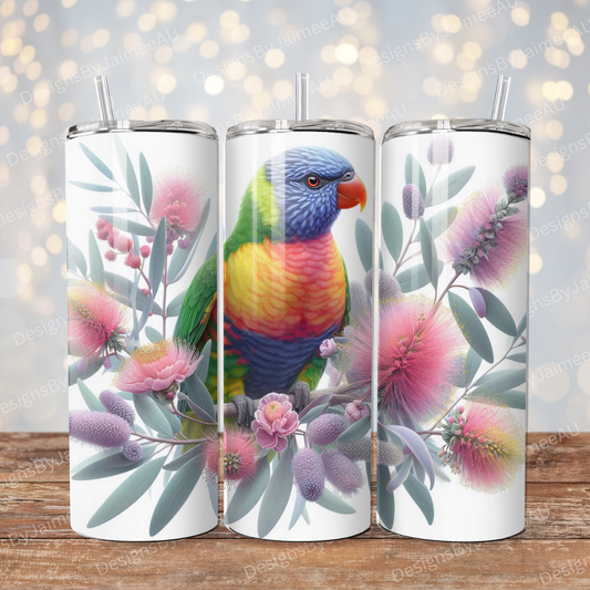 Pastel Natives Lorikeet #3 Digital 20oz Sublimation Tumbler Wrap