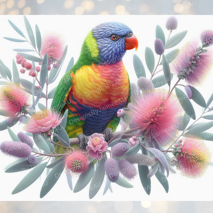 Pastel Natives Lorikeet #3 Digital 20oz Sublimation Tumbler Wrap