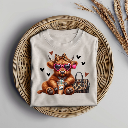 "One Boujee Heifer" Highland coffee #1  Digital DTF Transfer PNG Image