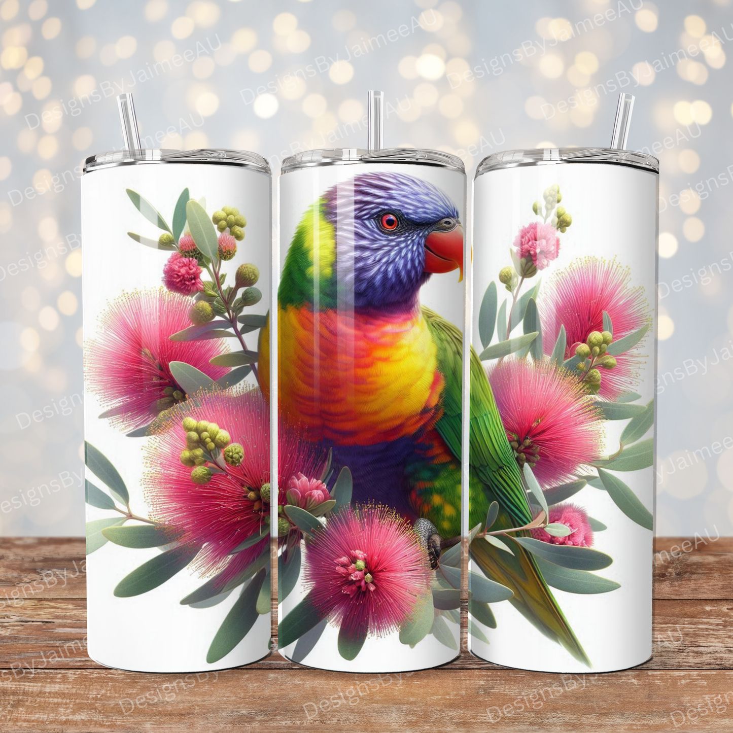 Vibrant Natives Lorikeet Digital 20oz Sublimation Tumbler Wrap