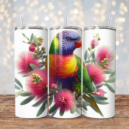 Vibrant Natives Lorikeet Digital 20oz Sublimation Tumbler Wrap