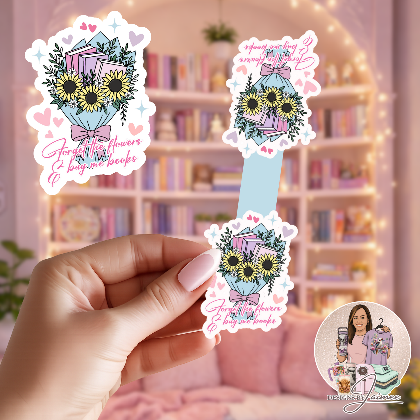 Forget The Flowers & Buy Me Books | Magnetic Bookmark | Handmade Bookish Accessory (Copy)