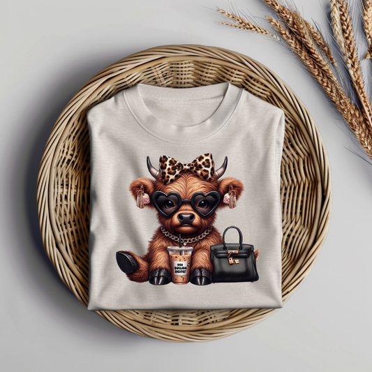 "One Boujee Heifer" Highland coffee #2 Digital DTF Transfer PNG Image