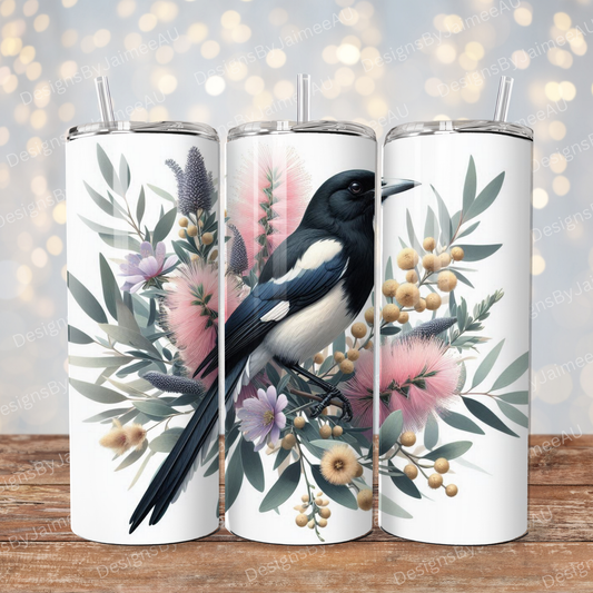 Pastel Magpie #1 Digital 20oz Sublimation Tumbler Wrap