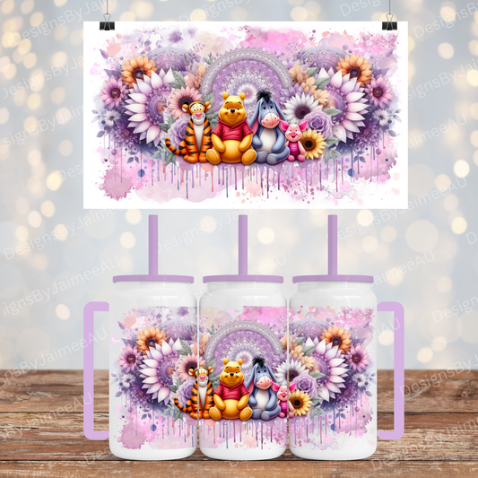 Winnie the Pooh and Friends - Digital 16oz LIbby Tumbler with Handle Sublimation Design
