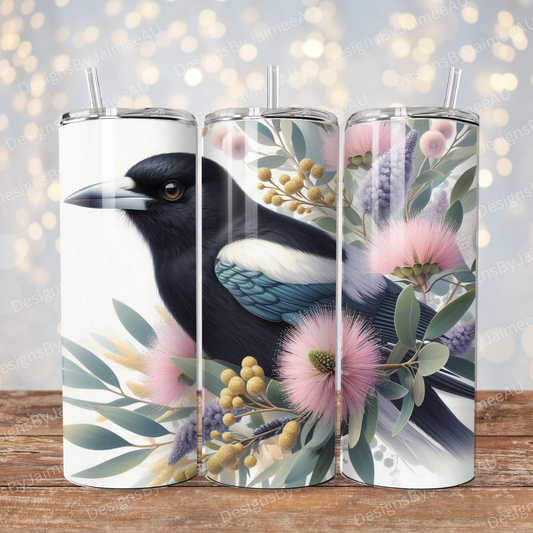 Pastel Magpie #2 Digital 20oz Sublimation Tumbler Wrap