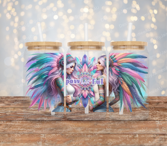 "PowHERful" Pastel Digital Download 16oz UV DTF Transfer Wrap PNG Image