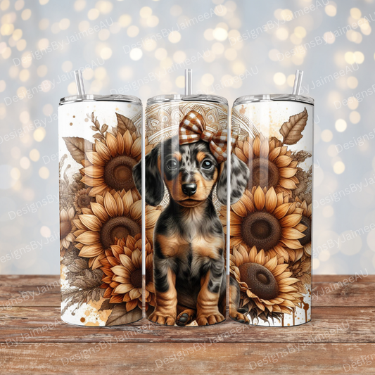 Autumn Dachshund Digital 20oz Sublimation Tumbler Wrap