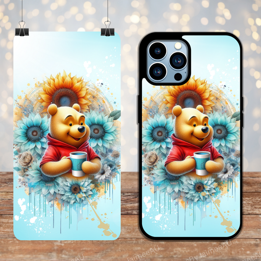 Blue Watercolour Winnie the Pooh Digital Phone Case Design