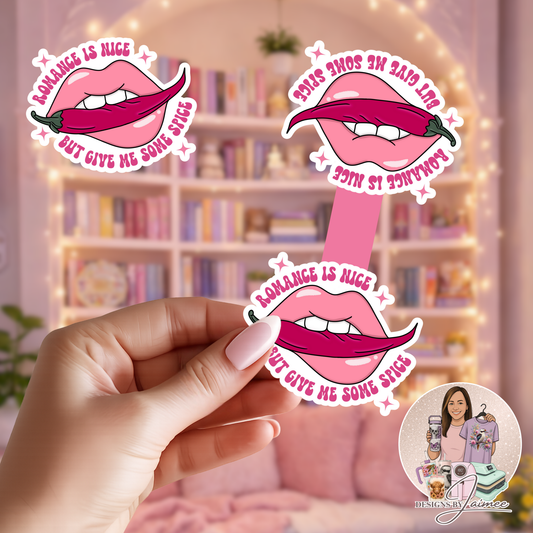 Romance Is Nice - But Give Me Some Spice - Pink | Magnetic Bookmark | Handmade Bookish Accessory