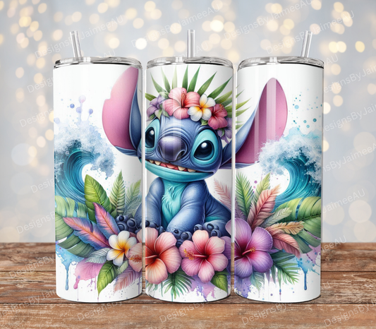 Pastel Tropical Stitch #1 Digital 20oz Sublimation Tumbler Wrap